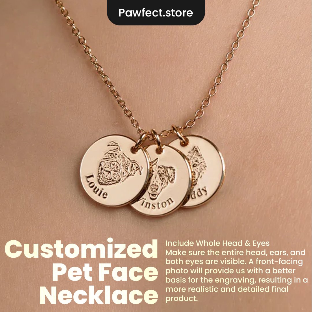 Customized pet face necklace